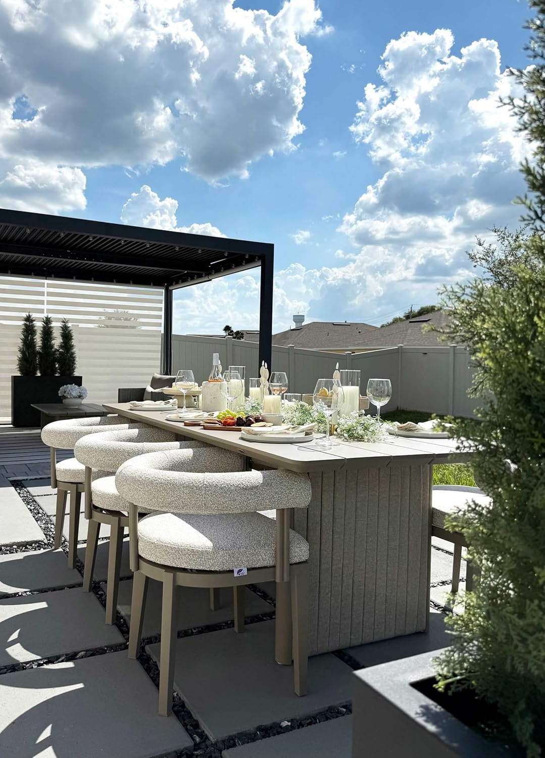 PURPLE LEAF 7-Piece Luxury Patio Dining Set | Aluminum Outdoor Dining Table & Chairs with Olefin Cushions