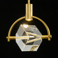 Modern Crystal LED Pendant Light Semi-Circle | K9 Crystal Brushed Gold Dimmable Hanging Light Fixture