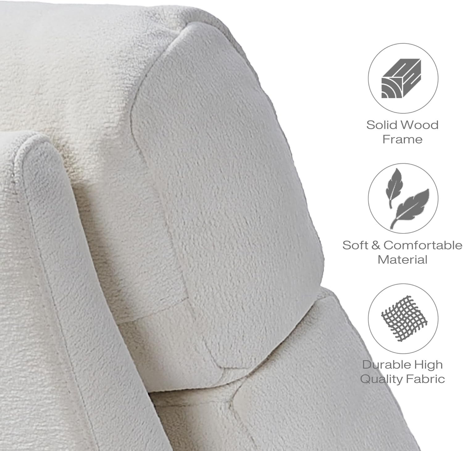 Modern Armless Chaise Lounge Upholstered Chair | Linen Fabric Lounge Chair with Wooden Legs for Living Room Bedroom Office