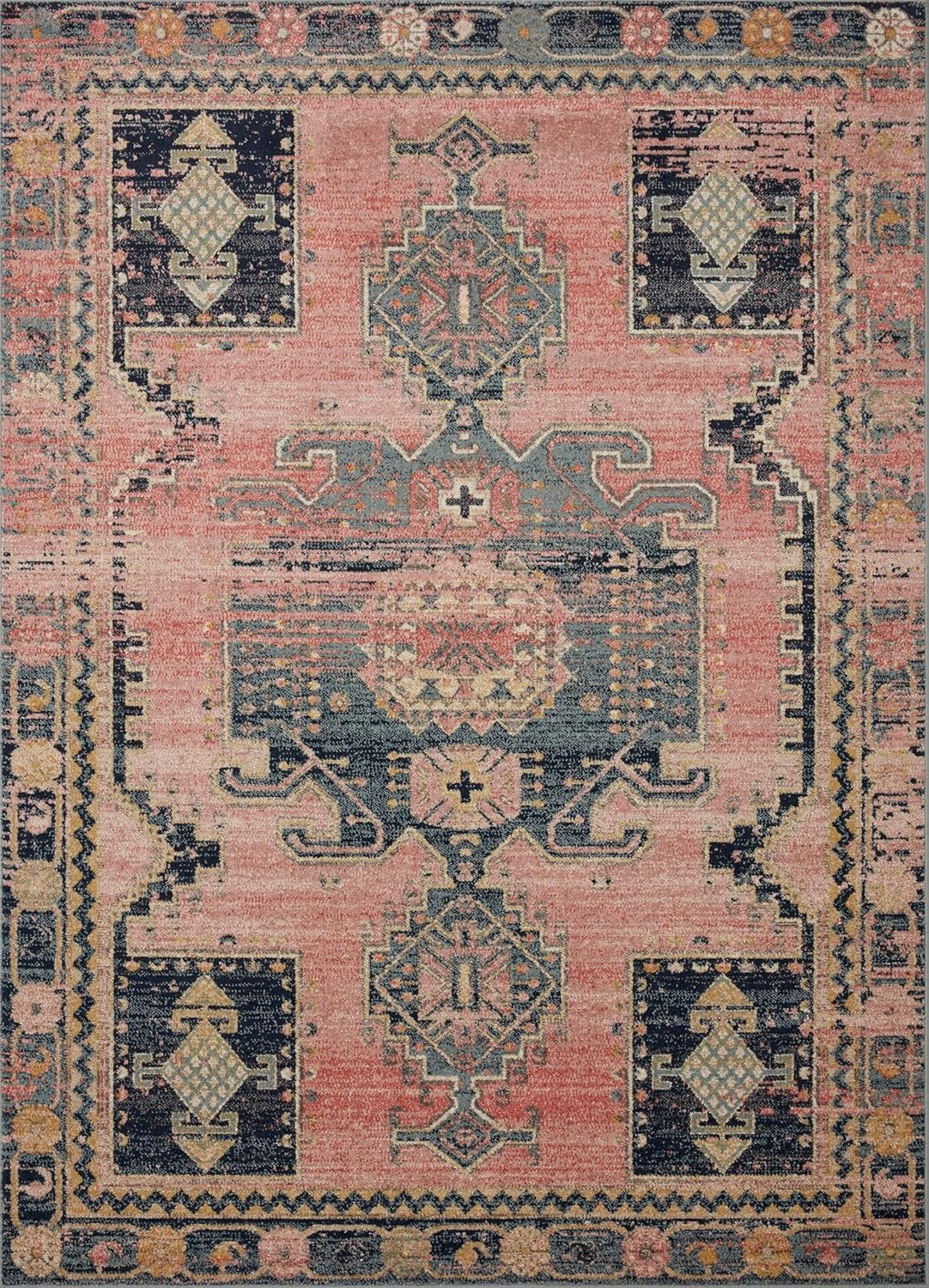Loloi Jocelyn JOC-06 Area Rug | Rose 7'10" x 10' Vintage-Inspired Rug
