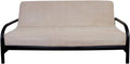 OctoRose® Beige Futon Mattress Cover (Full) | 3-Side Zipper Micro-Suede Sofa & Daybed Slipcover