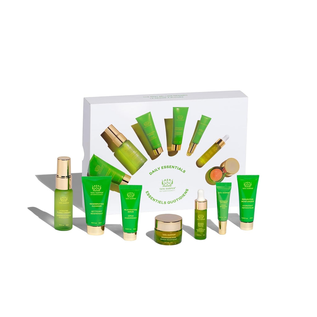 Tata Harper Daily Essentials Set | 7-Step Travel-Size Natural Skincare Routine