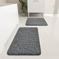 YIHOUSE 2 Piece Memory Foam Bathroom Rug Set Dark Grey | Non Slip Absorbent Washable Bath Mats for Sink Toilet Floor