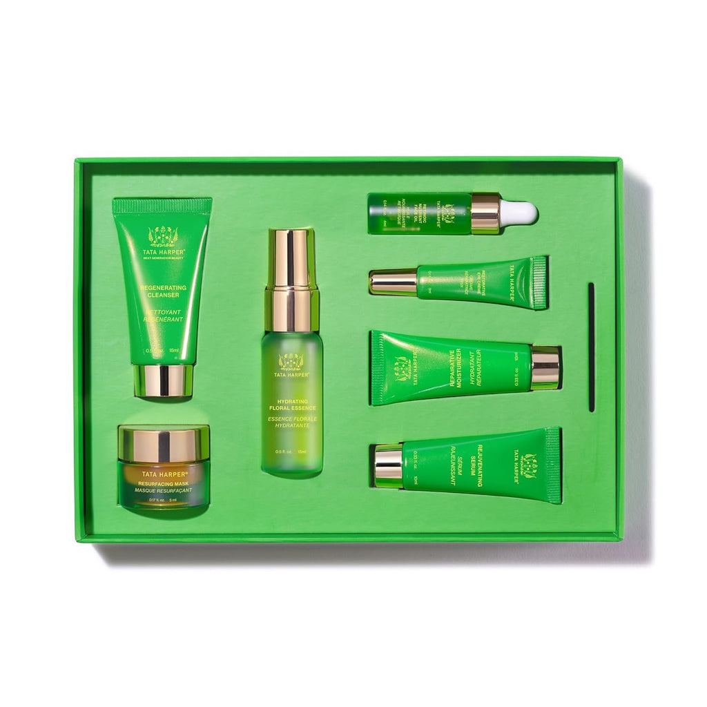 Tata Harper Daily Essentials Set | 7-Step Travel-Size Natural Skincare Routine