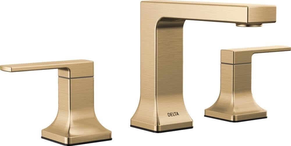 Delta Velum Widespread Bathroom Faucet Champagne Bronze | 2-Handle 3-Hole Sink Faucet with Pop-Up Drain