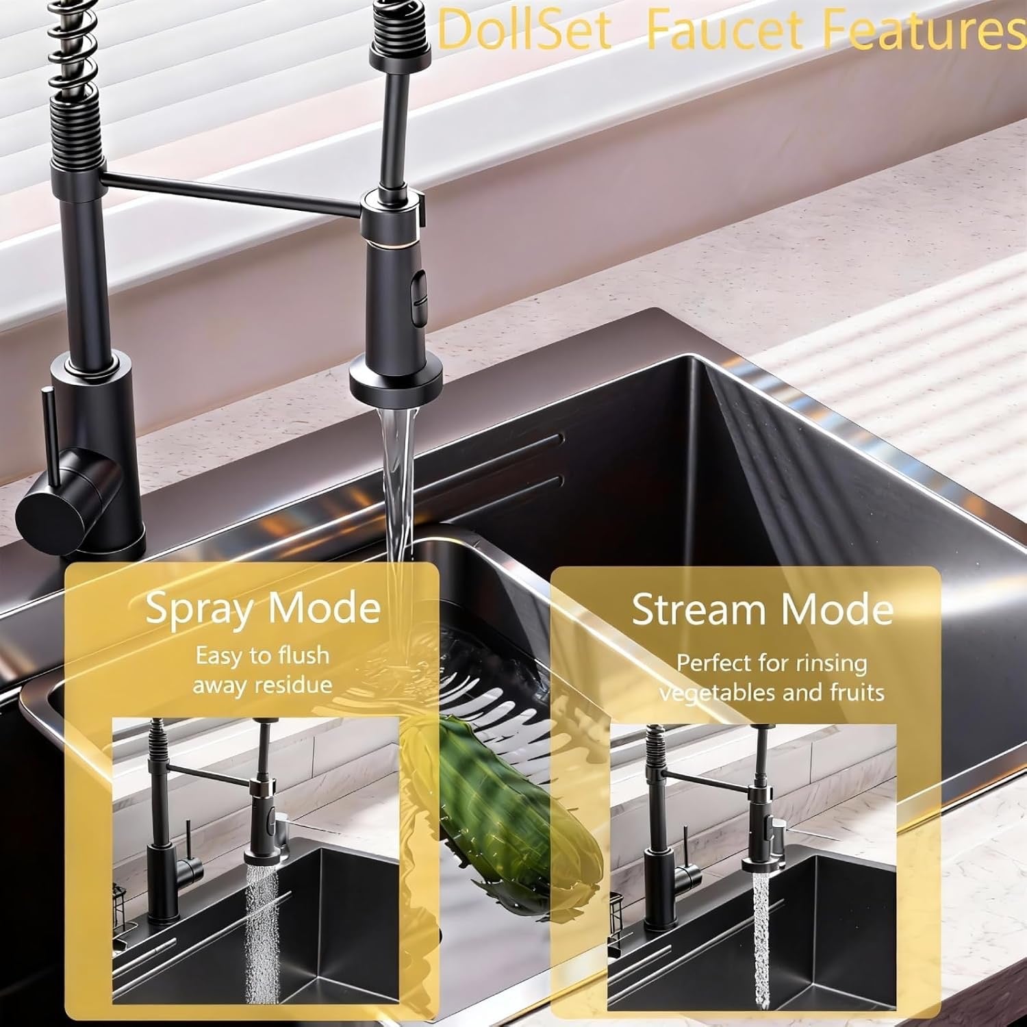 32x19 Black Stainless Steel Drop-In Kitchen Sink – Single Bowl Workstation Sink with Faucet & Accessories