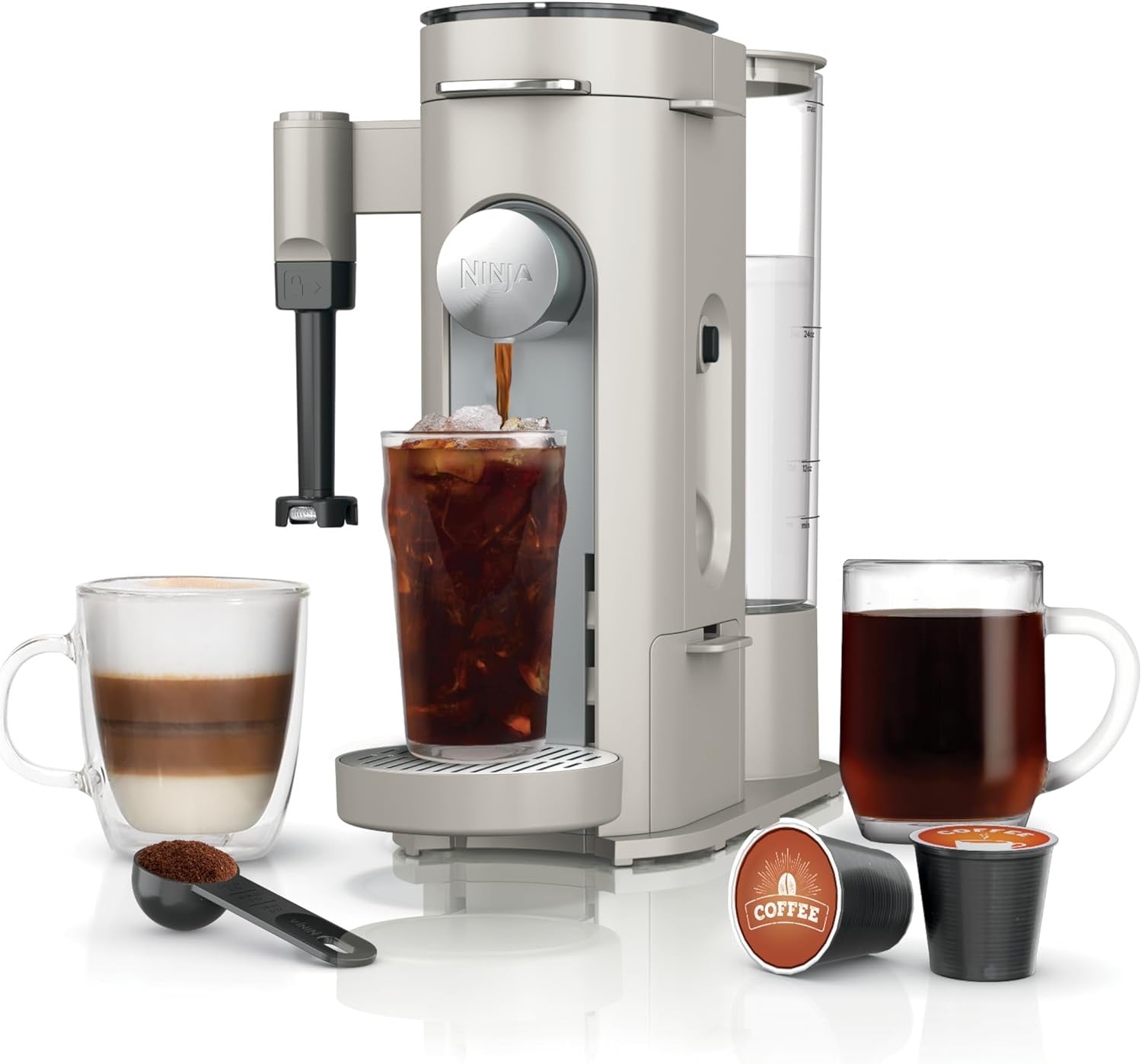 Ninja Pods & Grounds Specialty Single-Serve Coffee Maker with Milk Frother | Compact, K-Cup Compatible