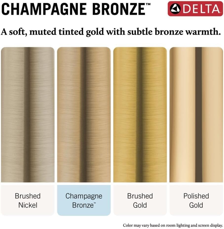 Delta Velum Widespread Bathroom Faucet Champagne Bronze | 2-Handle 3-Hole Sink Faucet with Pop-Up Drain