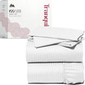 Mayfair Linen 800 Thread Count Egyptian Cotton King Sheet Set | White Stripe Cooling Deep Pocket Sheets