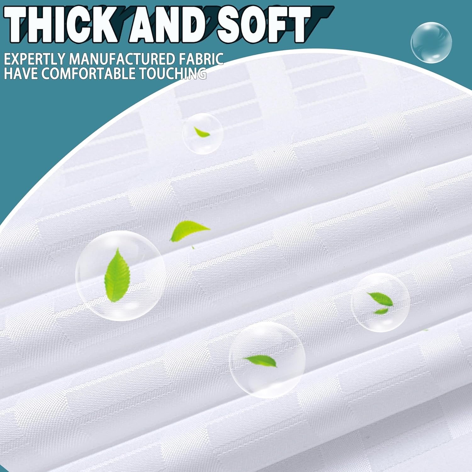 Conbo Mio No Hook Shower Curtain with Snap-In Liner | Hotel Style White Curtain with See-Through Top Waterproof 71x74