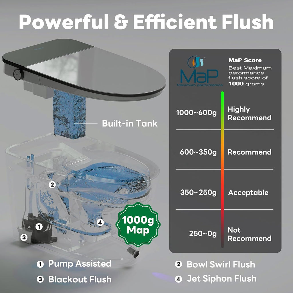 Casta Diva Smart Toilet with Bidet Built-In | Heated Seat, Auto Flush, Foam Dispenser & Tank System