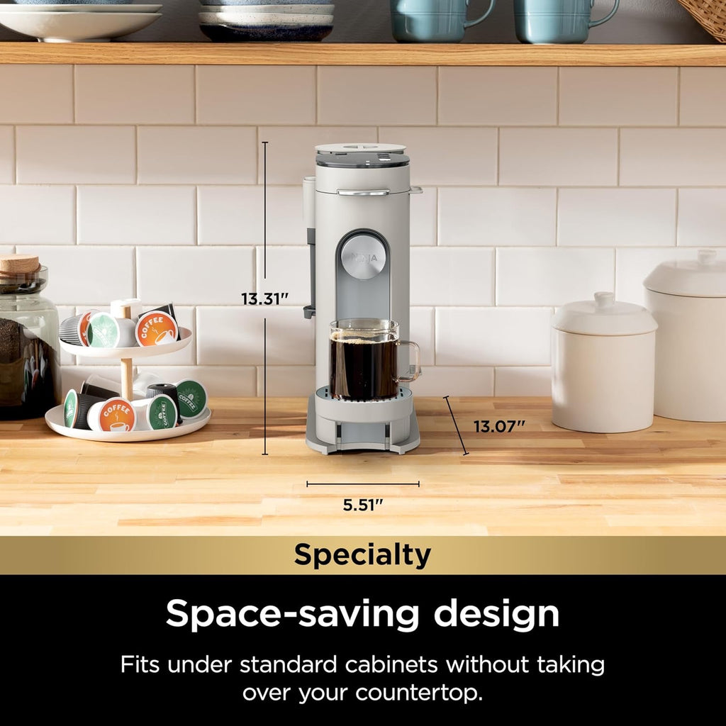 Ninja Pods & Grounds Specialty Single-Serve Coffee Maker with Milk Frother | Compact, K-Cup Compatible