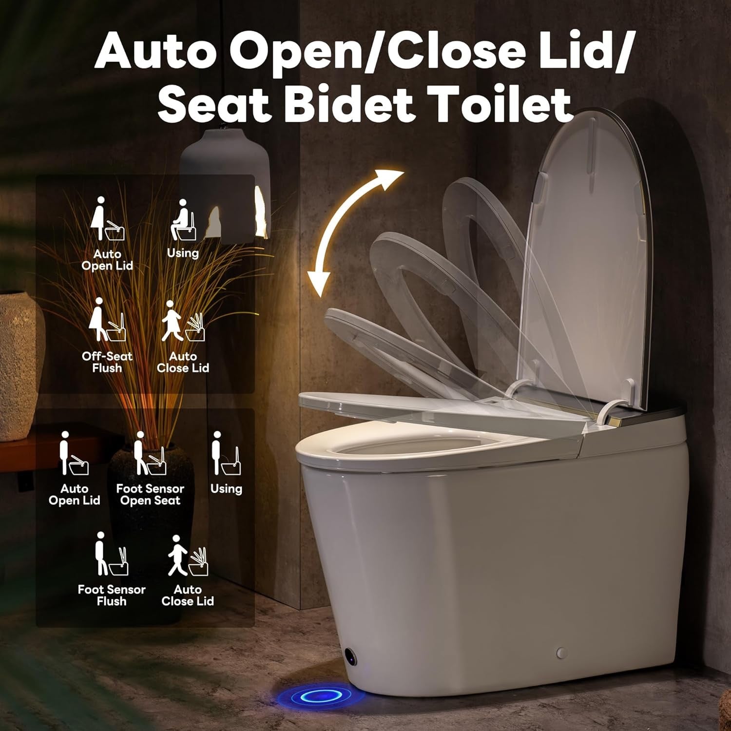 Casta Diva Smart Toilet with Bidet Built-In | Heated Seat, Auto Flush, Foam Dispenser & Tank System