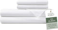 Hotel Sheets Direct Bamboo Viscose Queen Sheet Set | Cooling Breathable 4-Piece Bed Sheets – White
