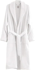 H by Frette Shawl Collar Bathrobe with Piping | Luxury Hotel-Style Cotton Bathrobe