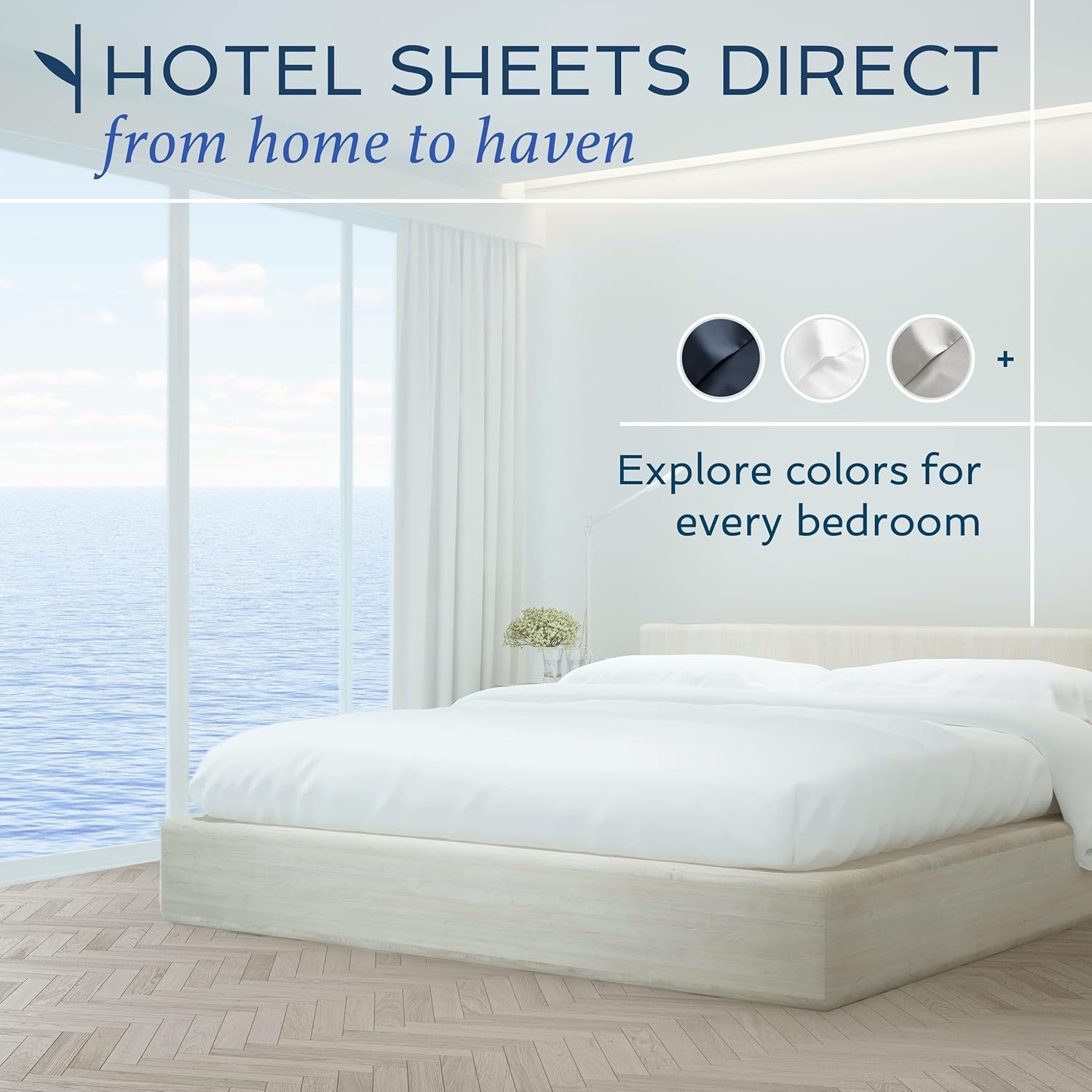Hotel Sheets Direct Bamboo Viscose Queen Sheet Set | Cooling Breathable 4-Piece Bed Sheets – White