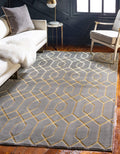 Unique Loom Marilyn Monroe Glam Trellis Area Rug | Gray & Gold 5' x 8'
