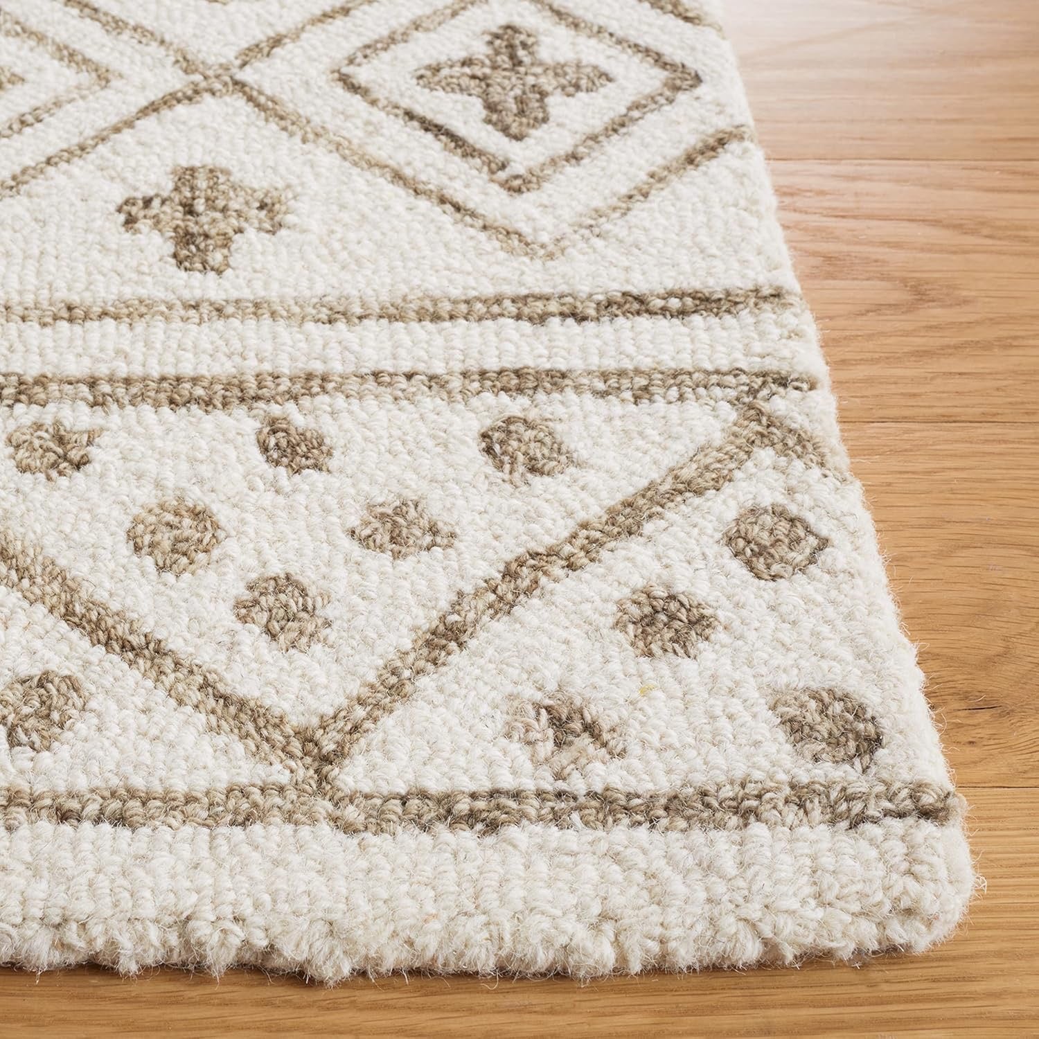 SAFAVIEH Metro MET353W Handmade Wool Area Rug | Ivory & Sage 5' x 8'
