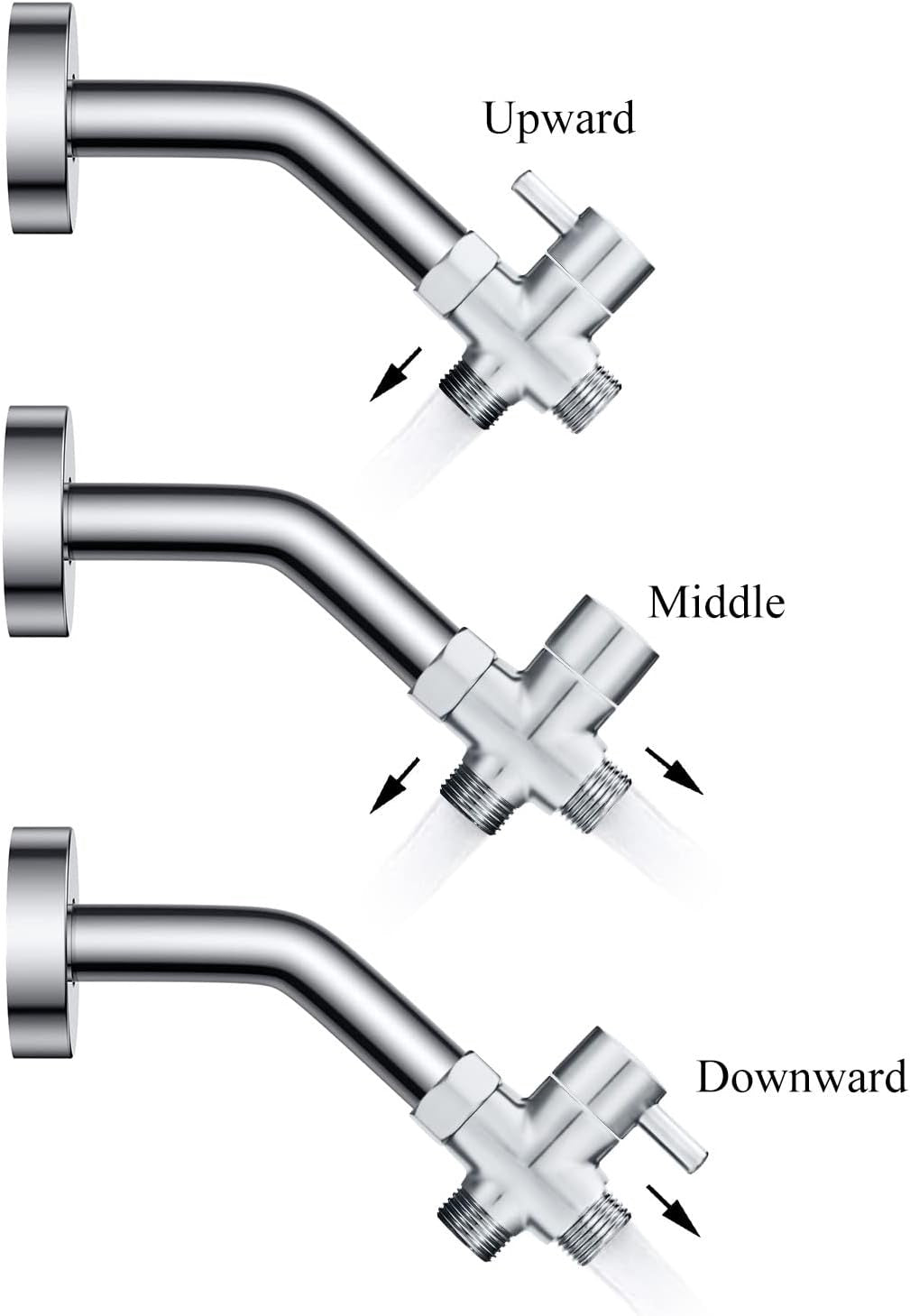Solid Brass 3-Way Shower Diverter Valve G1/2 | Chrome Plated Bathroom Shower Flow Splitter
