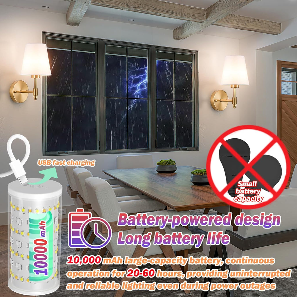 Wireless Battery-Operated Wall Sconces (Set of 2) | Rechargeable RGB Dimmable Lighting