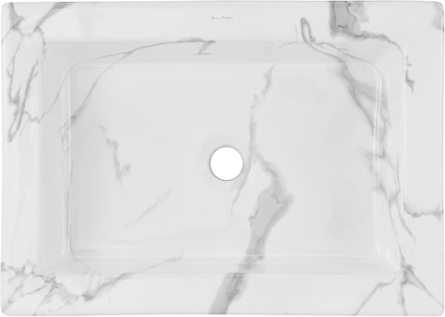 Voltaire 22” White Marble Ceramic Vessel Sink | Sculptural Bathroom Basin