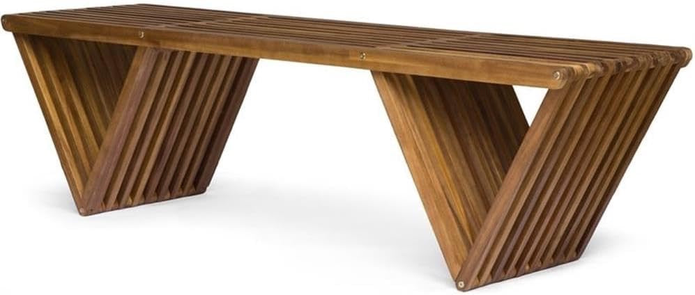 Christopher Knight Esme Outdoor Acacia Wood Bench | Teak Finish Patio & Garden Seating