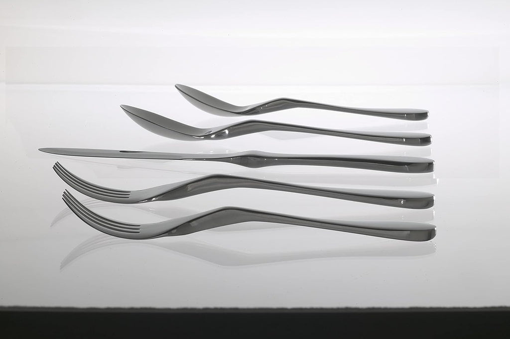 Knork Original Cutlery Flatware Set | 20-Piece 18/10 Stainless Steel Gloss Silver Utensils (Ergonomic Modern Silverware Set)