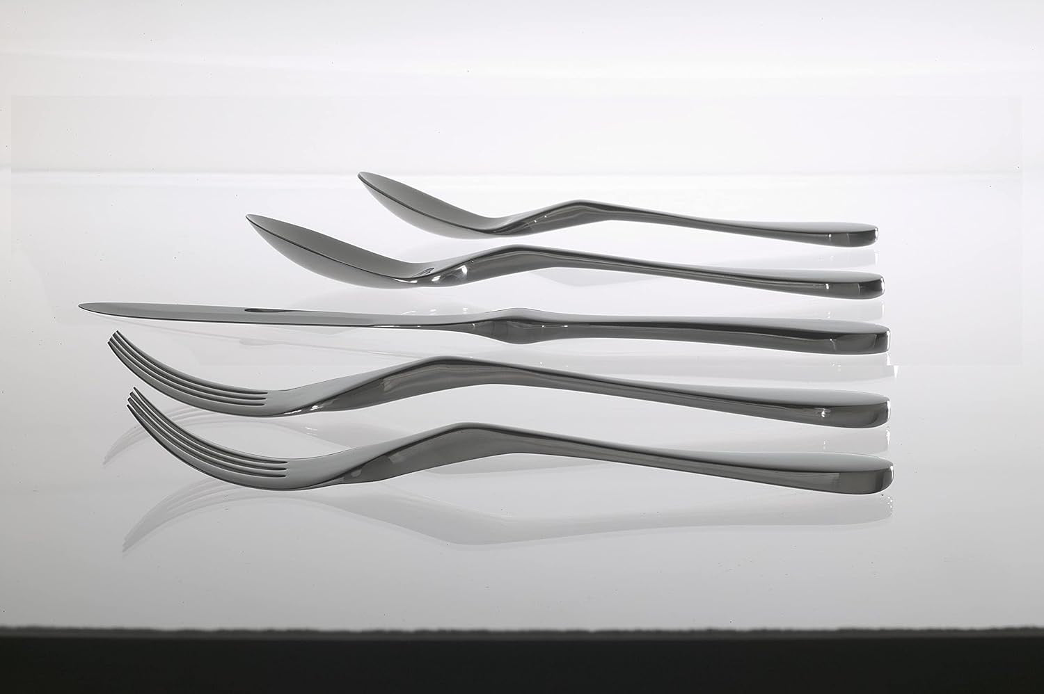 Knork Original Cutlery Flatware Set | 20-Piece 18/10 Stainless Steel Gloss Silver Utensils (Ergonomic Modern Silverware Set)