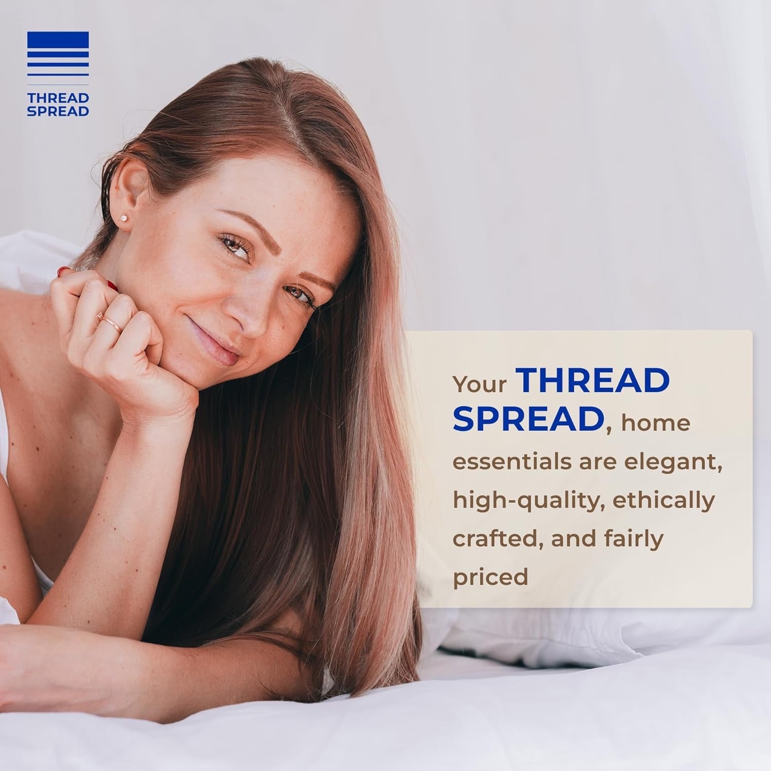 THREAD SPREAD 600 Thread Count Egyptian Cotton King Sheet Set | Cooling Sateen Deep Pocket Sheets – White