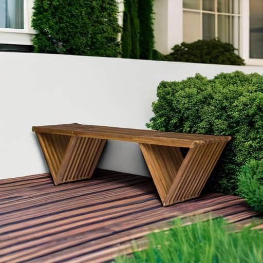 Christopher Knight Esme Outdoor Acacia Wood Bench | Teak Finish Patio & Garden Seating