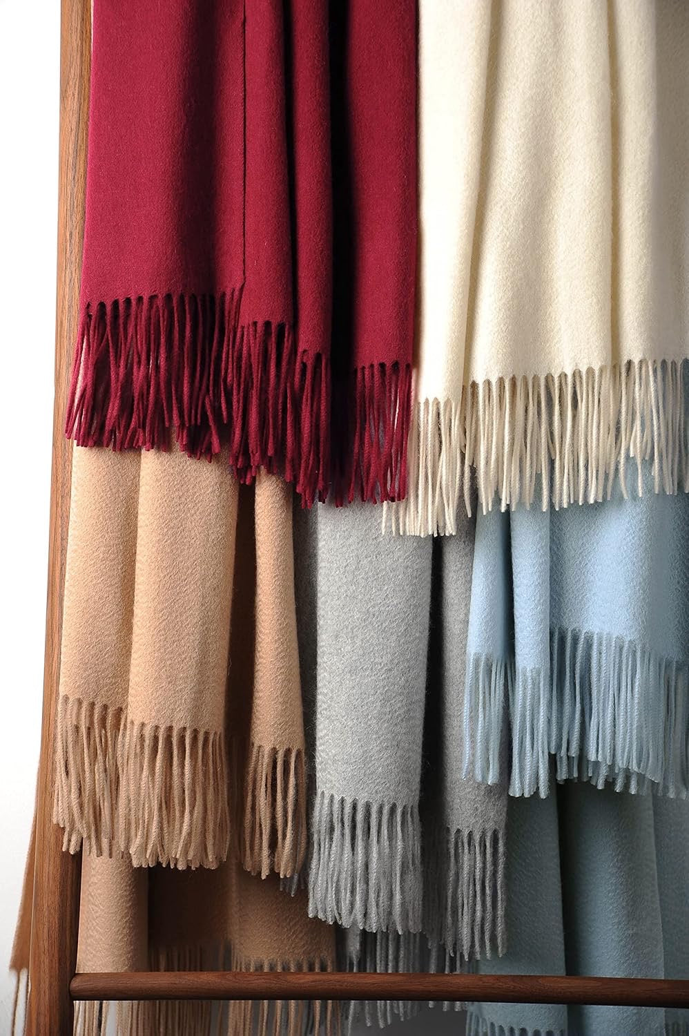 EP Mode 100% Pure Cashmere Throw Blanket | Whisper White Luxury Sofa & Bed Throw