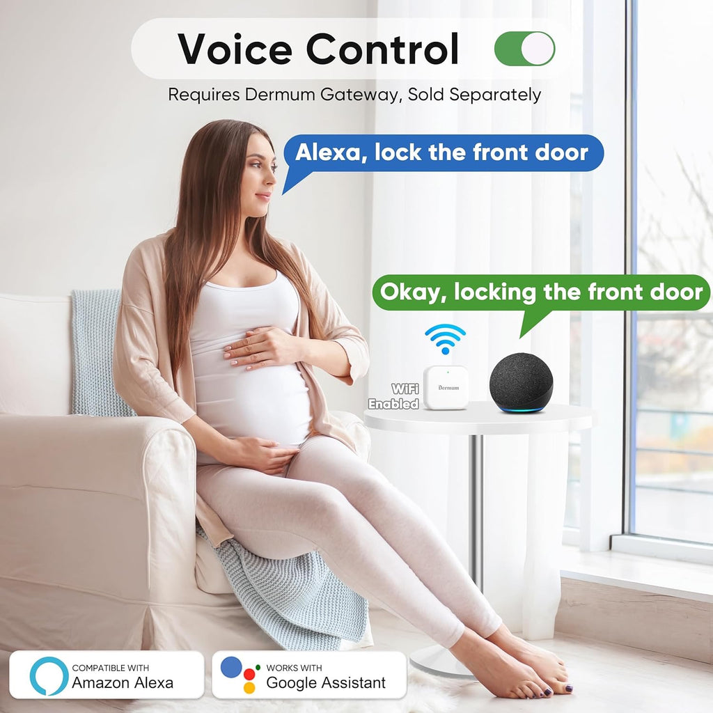 Keyless Entry Fingerprint Smart Lock with Handle | App-Controlled Biometric Keypad Door Lock (Silver)
