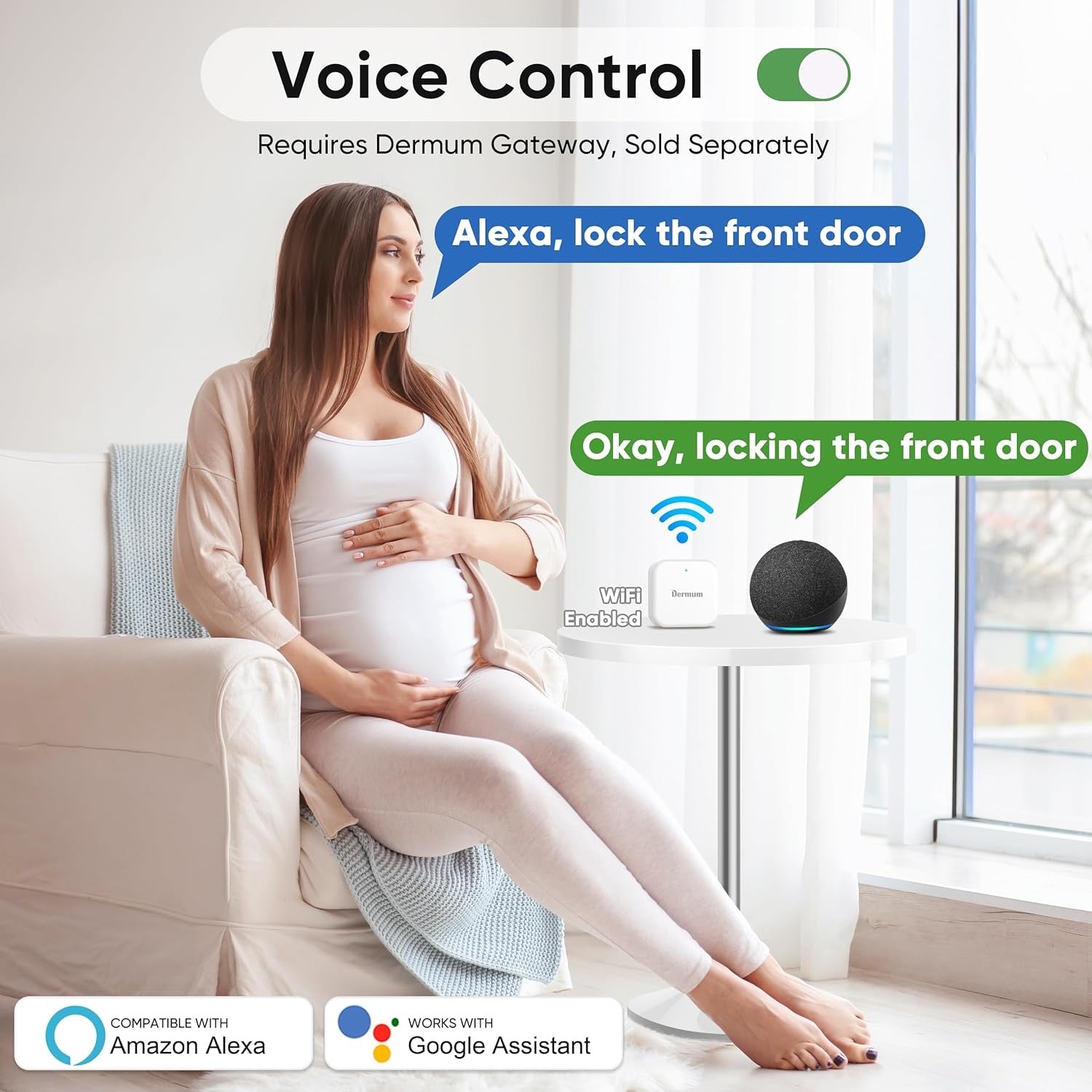 Keyless Entry Fingerprint Smart Lock with Handle | App-Controlled Biometric Keypad Door Lock (Silver)