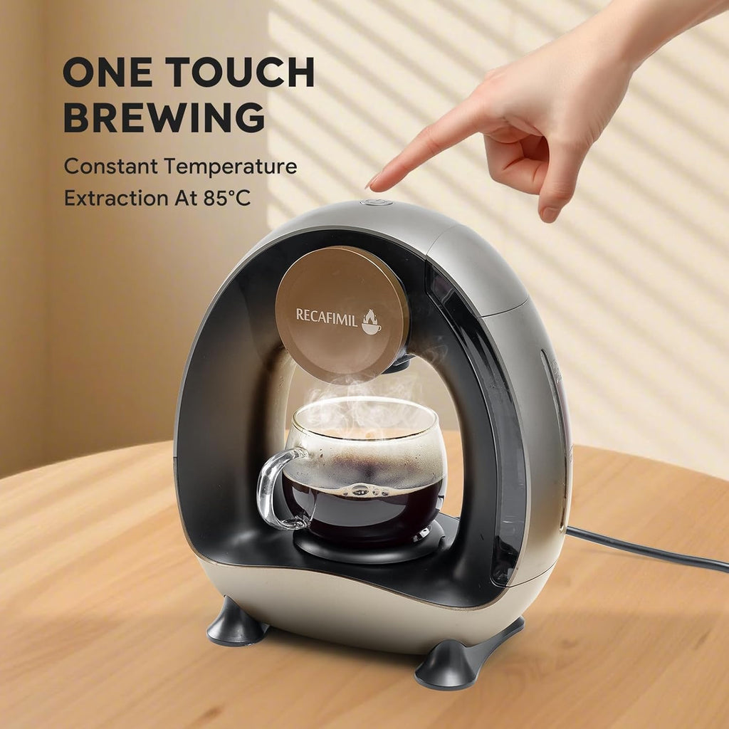 MINI Q 2-in-1 Single Serve Coffee Maker | Compact K-Cup & Ground Coffee Brewer – Grey
