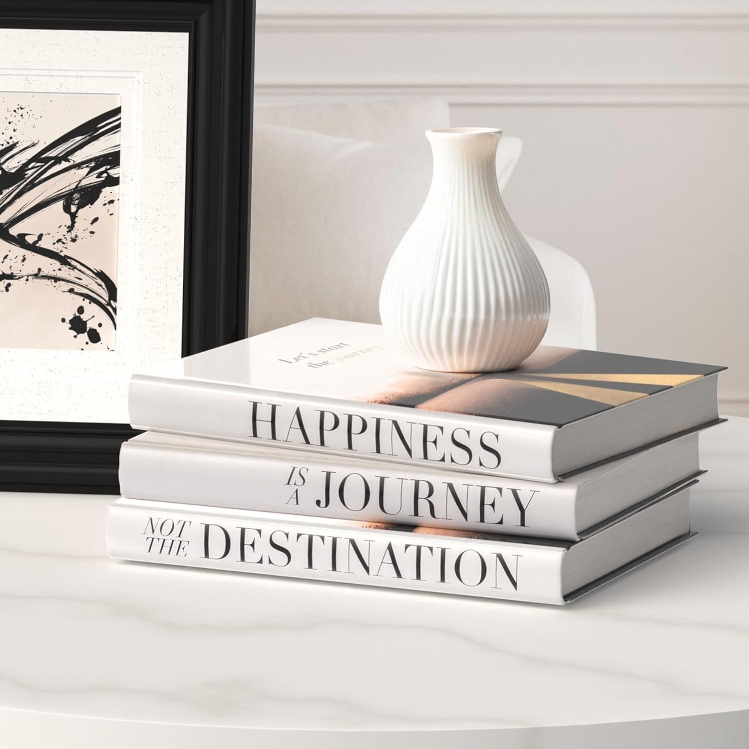 Decorative Faux Coffee Table Books Set | Large Designer Styling Books for Home Décor
