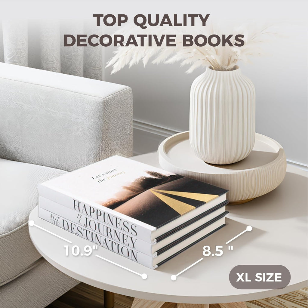 Decorative Faux Coffee Table Books Set | Large Designer Styling Books for Home Décor