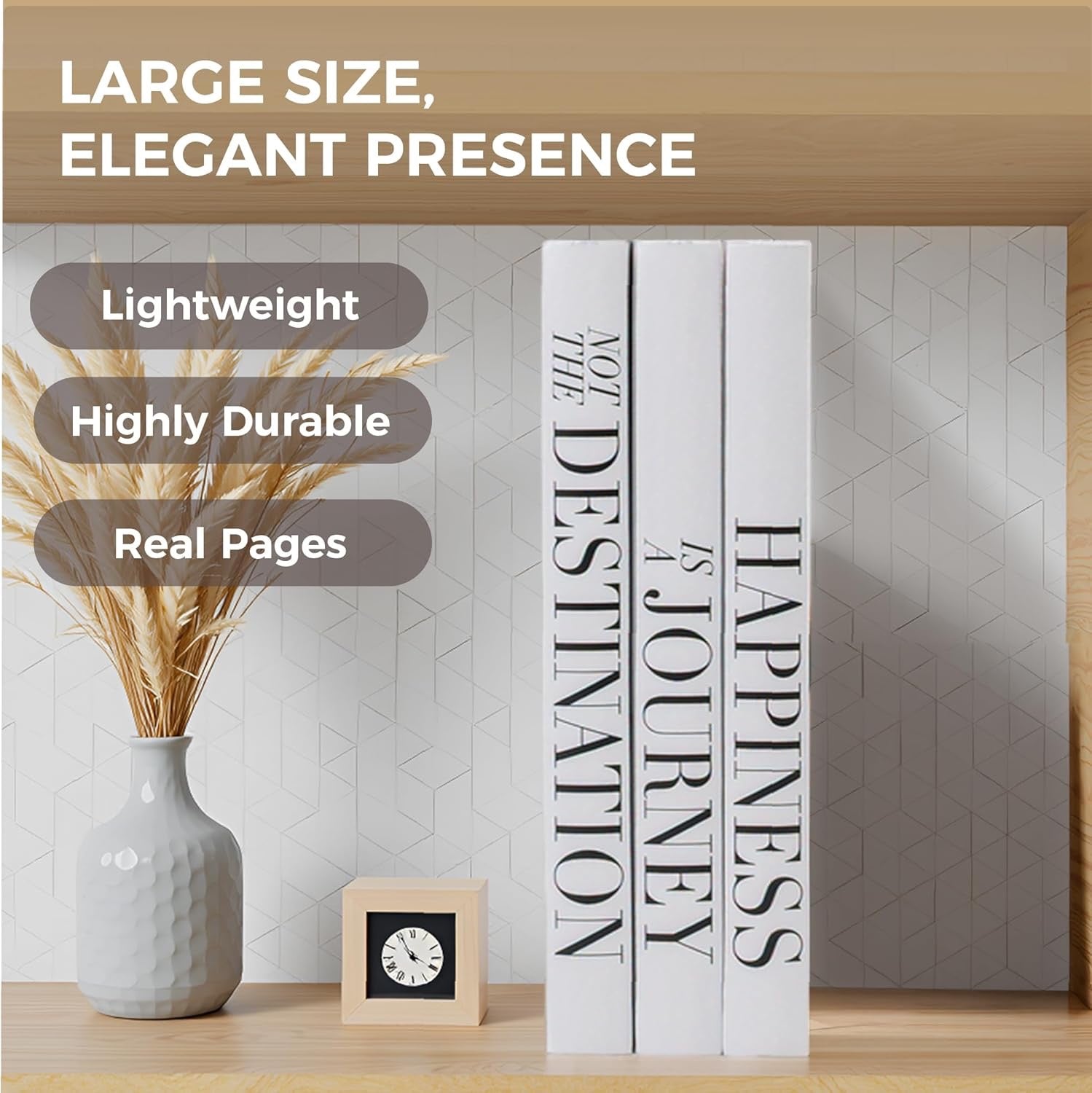 Decorative Faux Coffee Table Books Set | Large Designer Styling Books for Home Décor