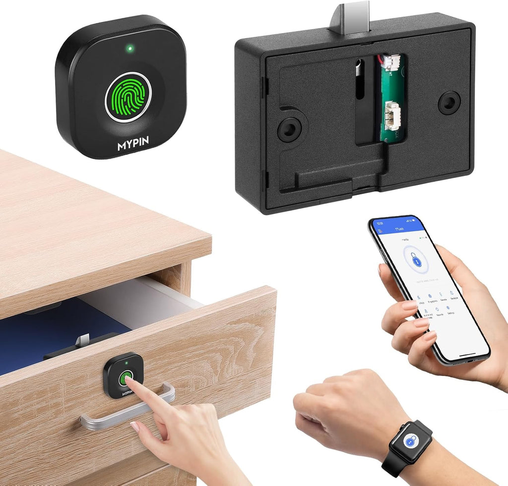 Bluetooth Fingerprint Cabinet Lock | App-Controlled Biometric Hidden Drawer & Wardrobe Lock