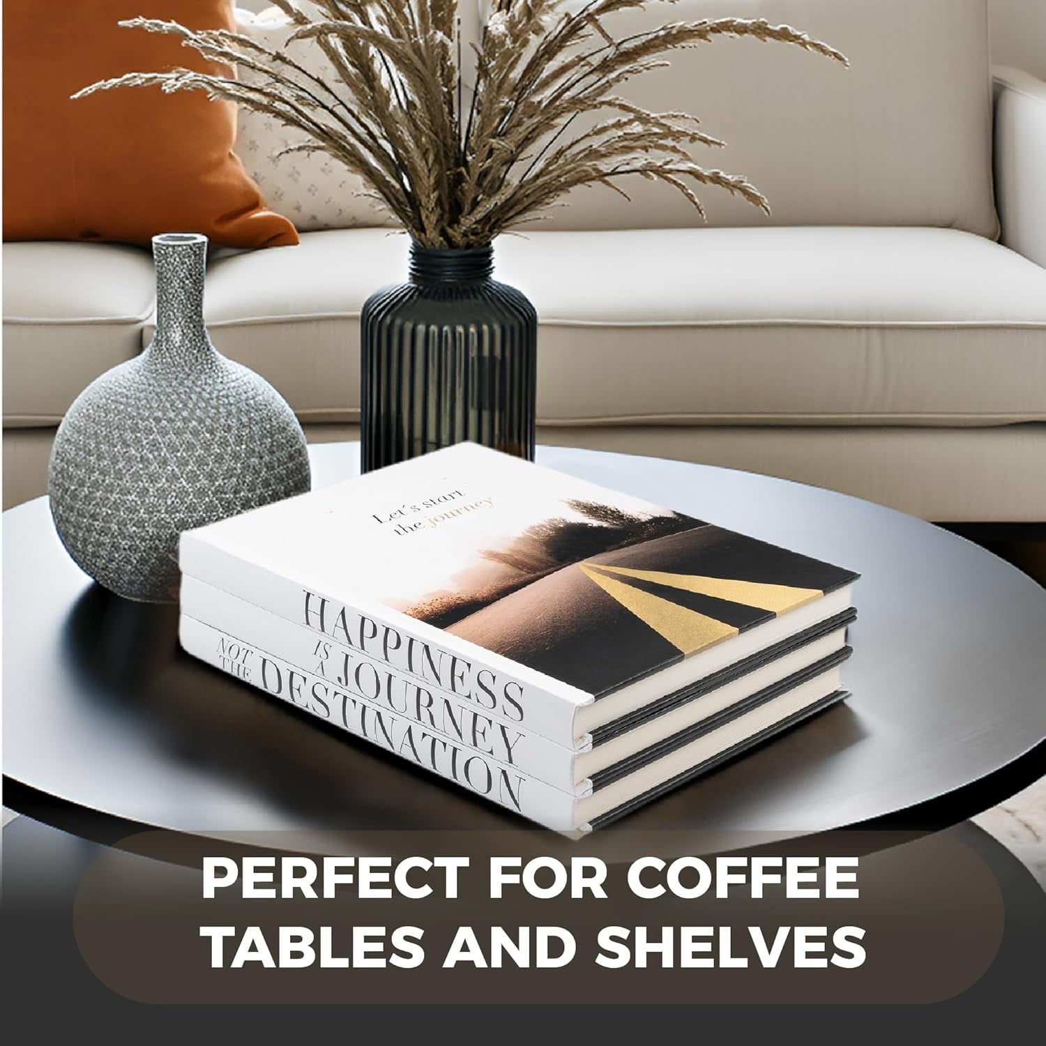 Decorative Faux Coffee Table Books Set | Large Designer Styling Books for Home Décor