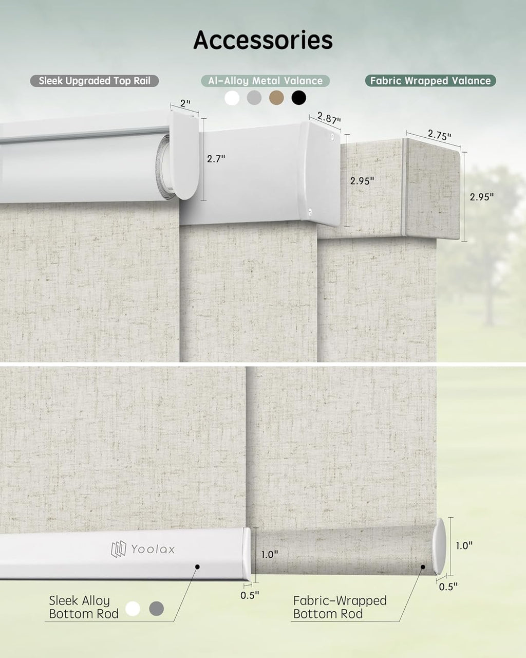 Yoolax Motorized Blackout Smart Blinds – Alexa, Google & Apple Home Compatible Roller Shades