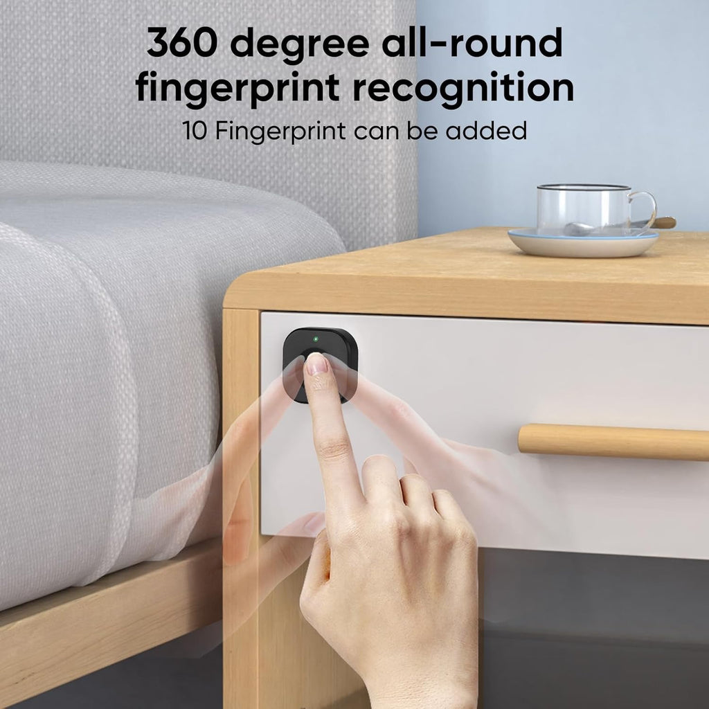 Bluetooth Fingerprint Cabinet Lock | App-Controlled Biometric Hidden Drawer & Wardrobe Lock
