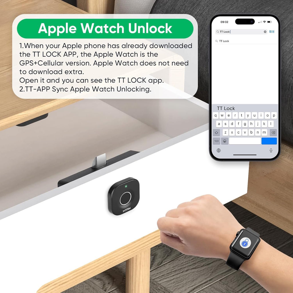 Bluetooth Fingerprint Cabinet Lock | App-Controlled Biometric Hidden Drawer & Wardrobe Lock