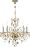 Traditional 5-Light Hand-Cut Crystal Chandelier | Polished Brass Statement Lighting