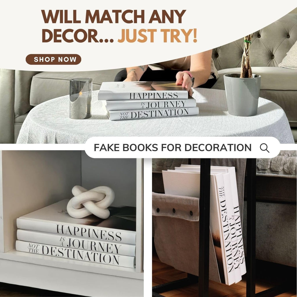 Decorative Faux Coffee Table Books Set | Large Designer Styling Books for Home Décor