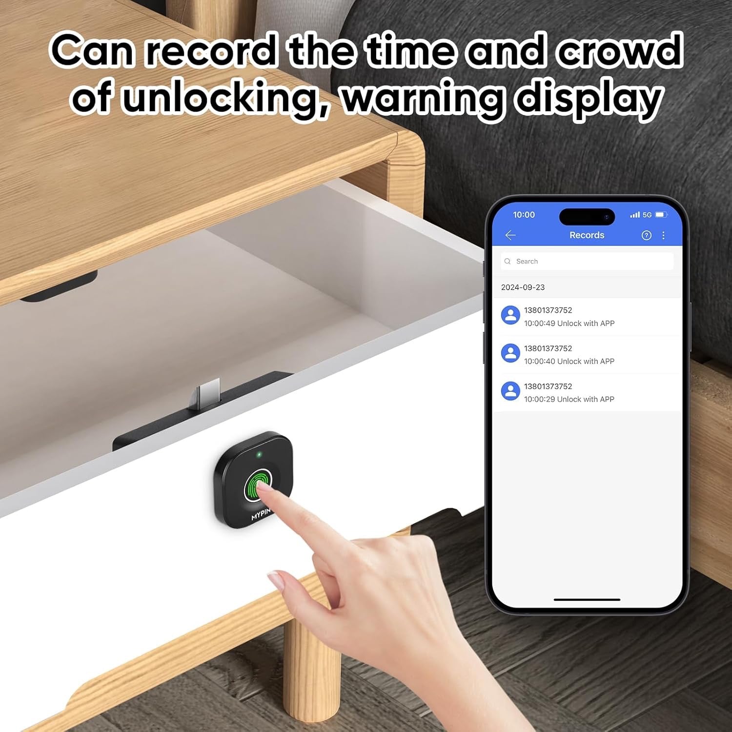 Bluetooth Fingerprint Cabinet Lock | App-Controlled Biometric Hidden Drawer & Wardrobe Lock
