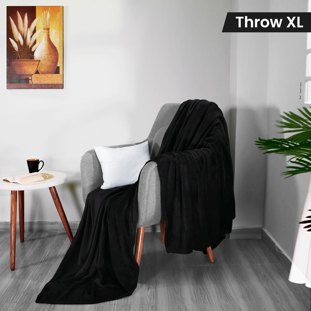 Utopia Bedding Black Fleece Throw Blanket | Ultra Soft Lightweight 50" x 70" Cozy Throw