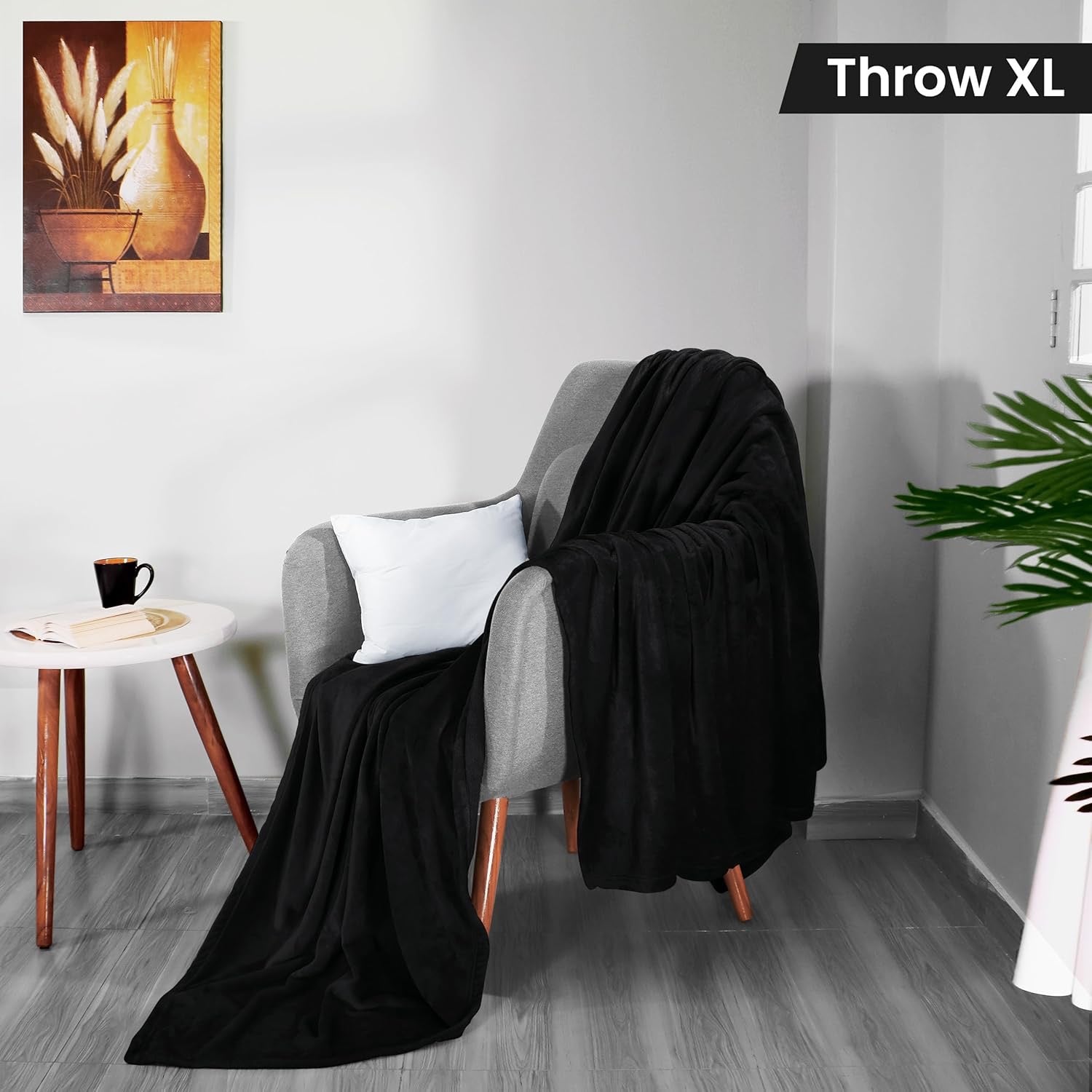 Utopia Bedding Black Fleece Throw Blanket | Ultra Soft Lightweight 50" x 70" Cozy Throw