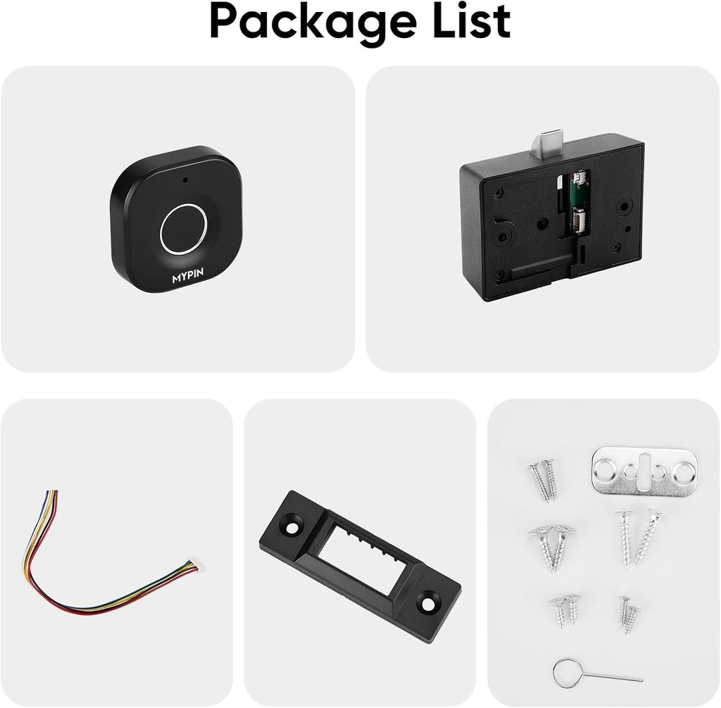 Bluetooth Fingerprint Cabinet Lock | App-Controlled Biometric Hidden Drawer & Wardrobe Lock