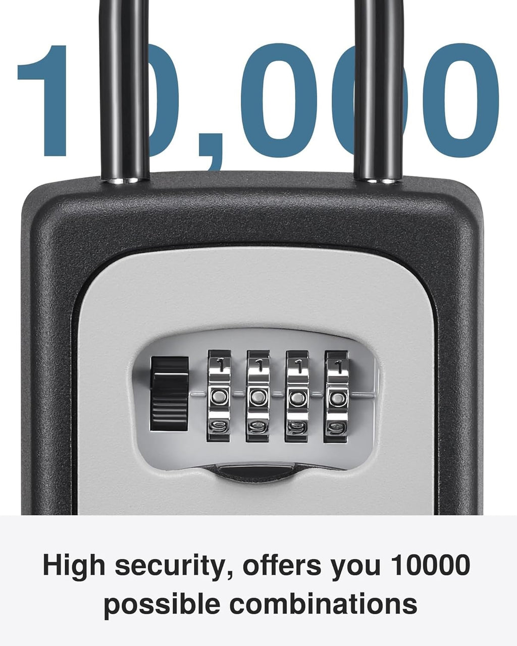 Puroma Large Key Lock Box Resettable Combination | Portable Wall Mount Outdoor Key Safe Security Box Gray