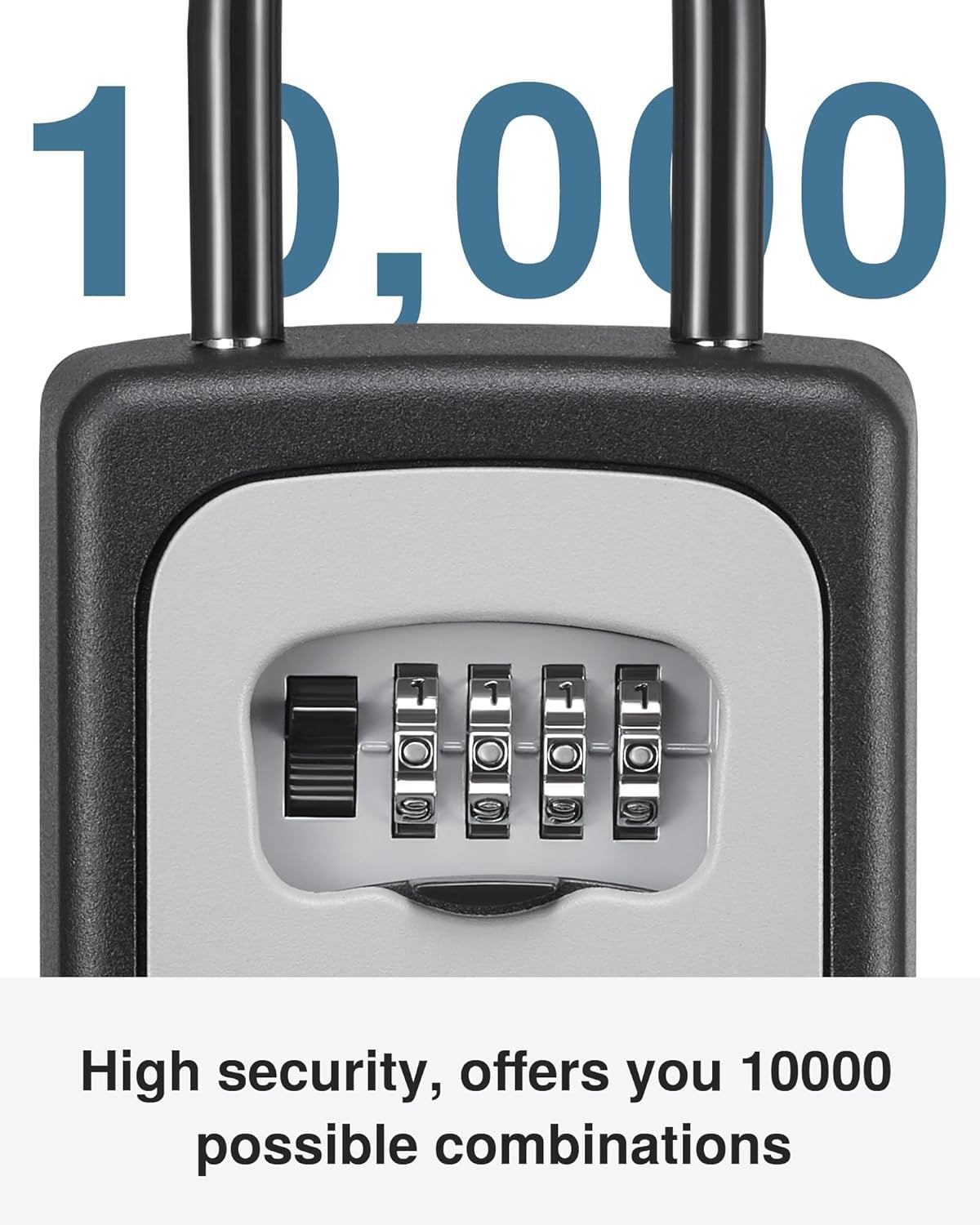 Puroma Large Key Lock Box Resettable Combination | Portable Wall Mount Outdoor Key Safe Security Box Gray